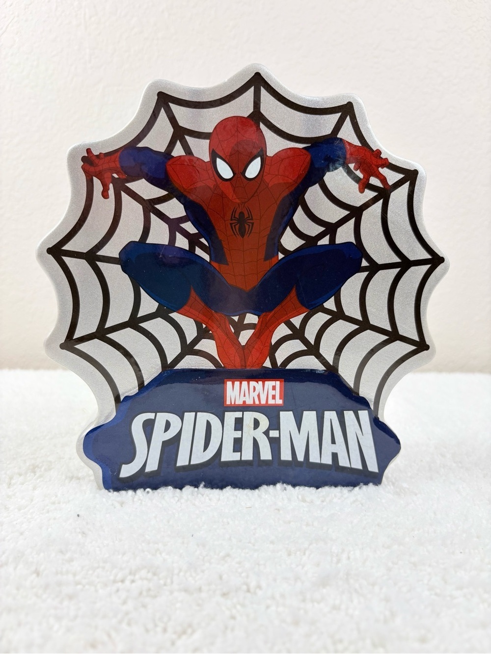 Marvel Spider-Man Piggy Bank with a Web Design and Character’s Logo